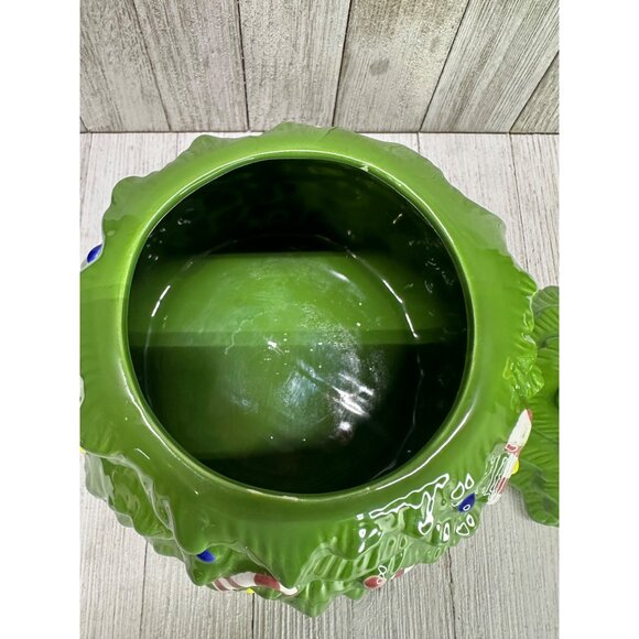 Vtg Dayton Hudson Style Christmas Tree Cookie Jar Container with 9" Tall Ceramic - Picture 5 of 10